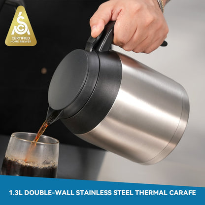 Connoisseur 8-Cup Drip Coffee Brewer One-Touch with Thermal Carafe and Hanging Basket - SCA Certified Home Brewer Bonavita