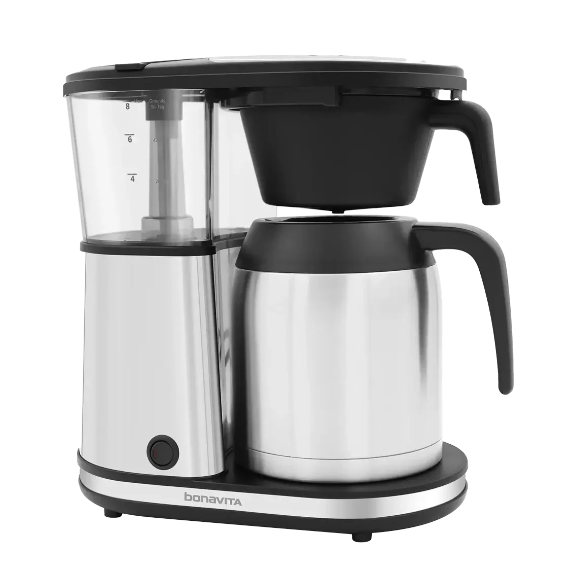 Connoisseur 8-Cup Drip Coffee Brewer One-Touch with Thermal Carafe and Hanging Basket - SCA Certified Home Brewer Bonavita