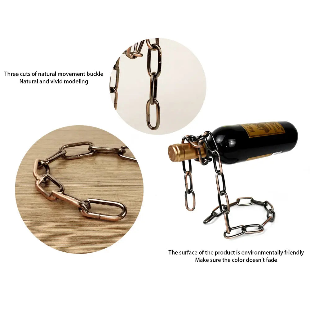 Magic Iron Chain Wine Bottle Holder NovaLux