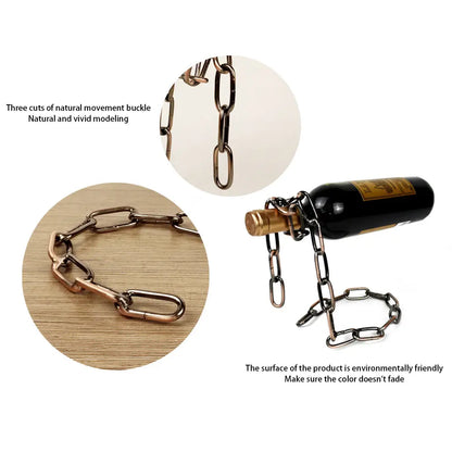Magic Iron Chain Wine Bottle Holder NovaLux