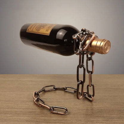 Magic Iron Chain Wine Bottle Holder NovaLux