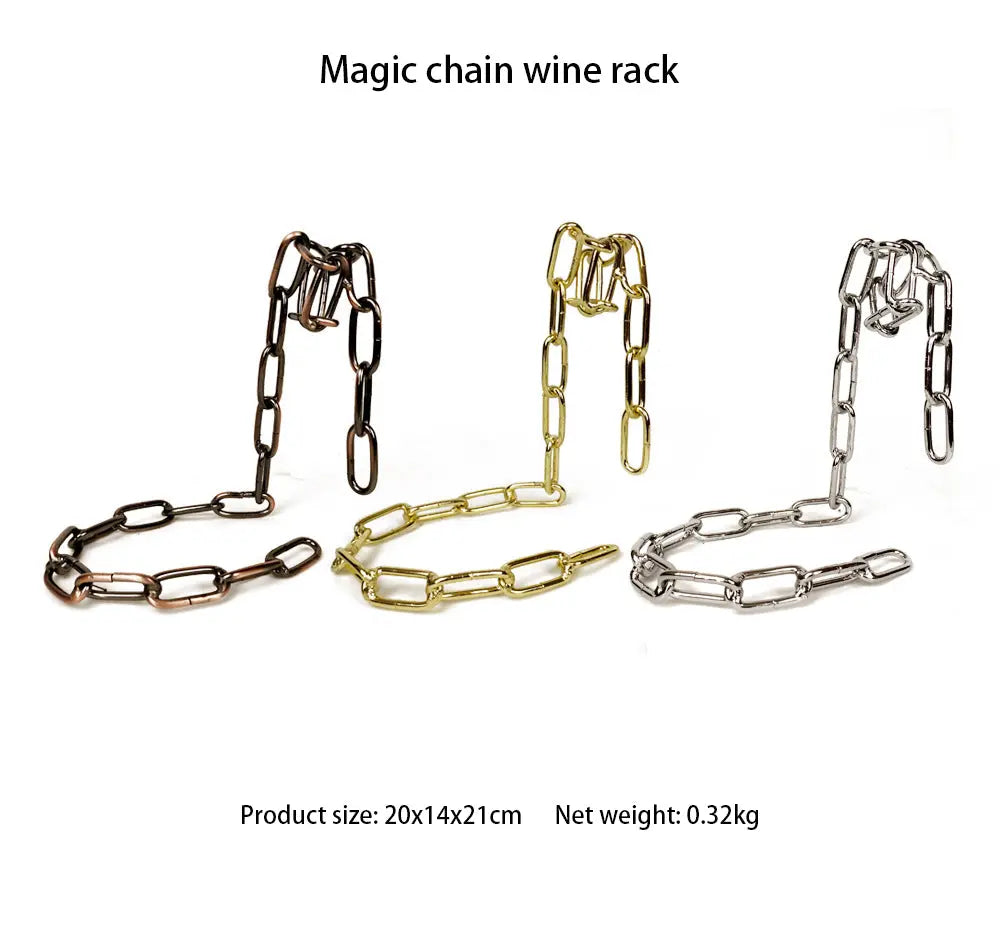 Magic Iron Chain Wine Bottle Holder NovaLux