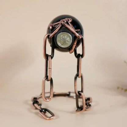 Magic Iron Chain Wine Bottle Holder NovaLux